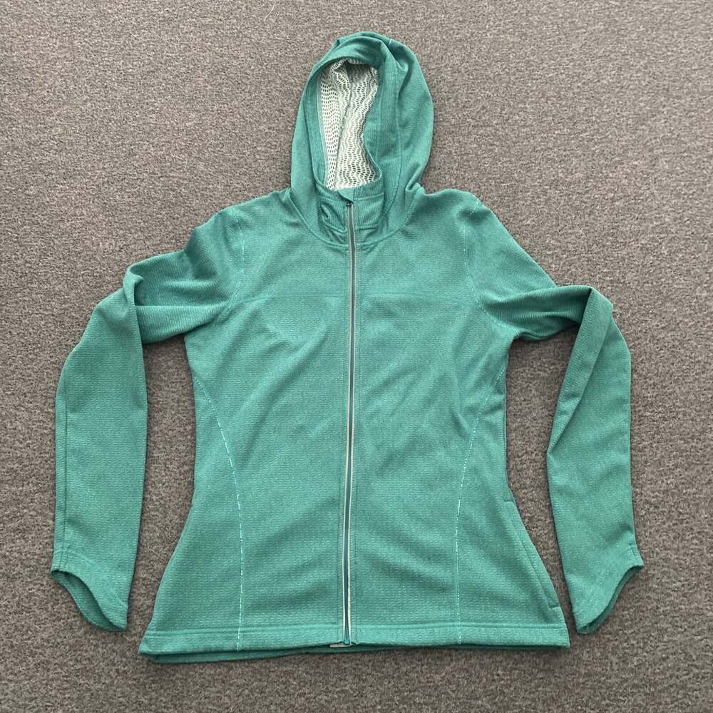 Prana Women’s Size Small Green Long Sleeve Full Zip Hooded Sweater Jacket